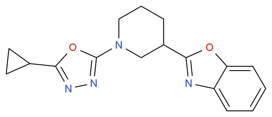2-[1-(5-cyclopropyl-1,3,4-oxadiazol-2-yl)piperidin-3-yl]-1,3-benzoxazole_Molecular_structure_CAS_)