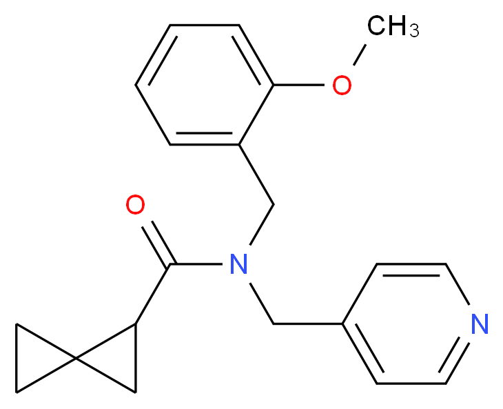 N-(2-methoxybenzyl)-N-(pyridin-4-ylmethyl)spiro[2.2]pentane-1-carboxamide_Molecular_structure_CAS_)