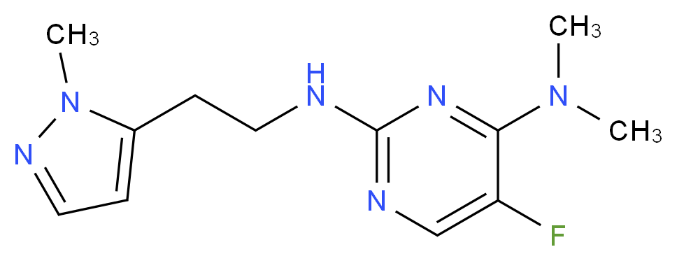 5-fluoro-N~4~,N~4~-dimethyl-N~2~-[2-(1-methyl-1H-pyrazol-5-yl)ethyl]pyrimidine-2,4-diamine_Molecular_structure_CAS_)