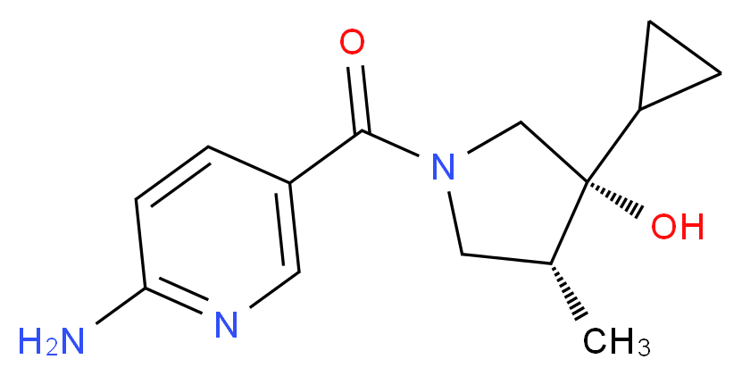 (3R*,4R*)-1-[(6-amino-3-pyridinyl)carbonyl]-3-cyclopropyl-4-methyl-3-pyrrolidinol_Molecular_structure_CAS_)