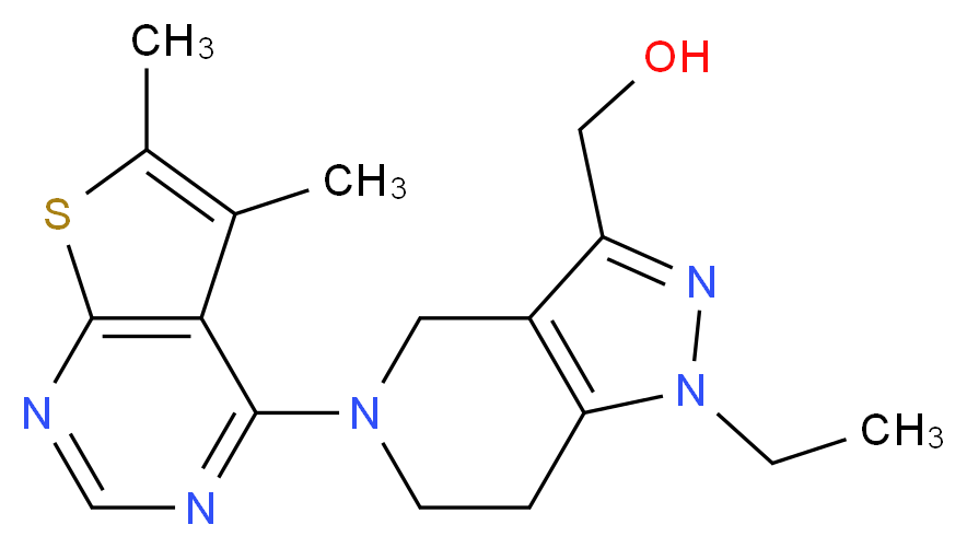 [5-(5,6-dimethylthieno[2,3-d]pyrimidin-4-yl)-1-ethyl-4,5,6,7-tetrahydro-1H-pyrazolo[4,3-c]pyridin-3-yl]methanol_Molecular_structure_CAS_)