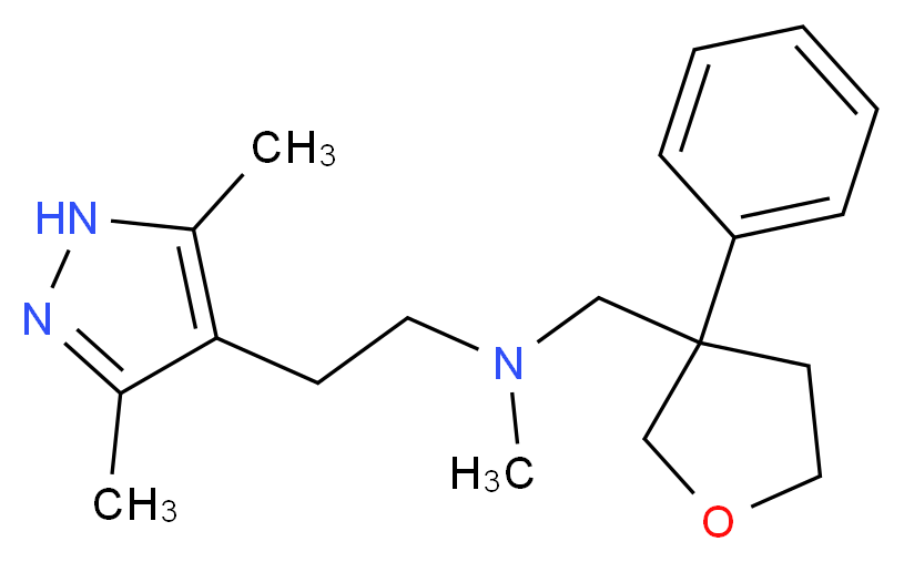 2-(3,5-dimethyl-1H-pyrazol-4-yl)-N-methyl-N-[(3-phenyltetrahydrofuran-3-yl)methyl]ethanamine_Molecular_structure_CAS_)