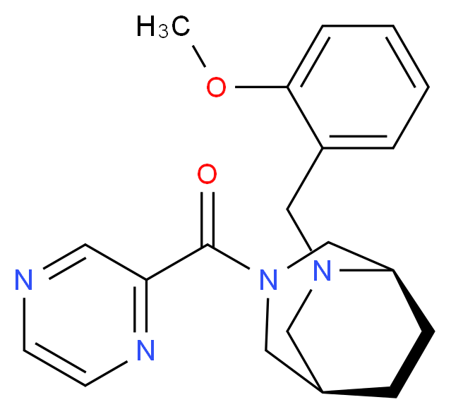 (1R*,5R*)-6-(2-methoxybenzyl)-3-(2-pyrazinylcarbonyl)-3,6-diazabicyclo[3.2.2]nonane_Molecular_structure_CAS_)