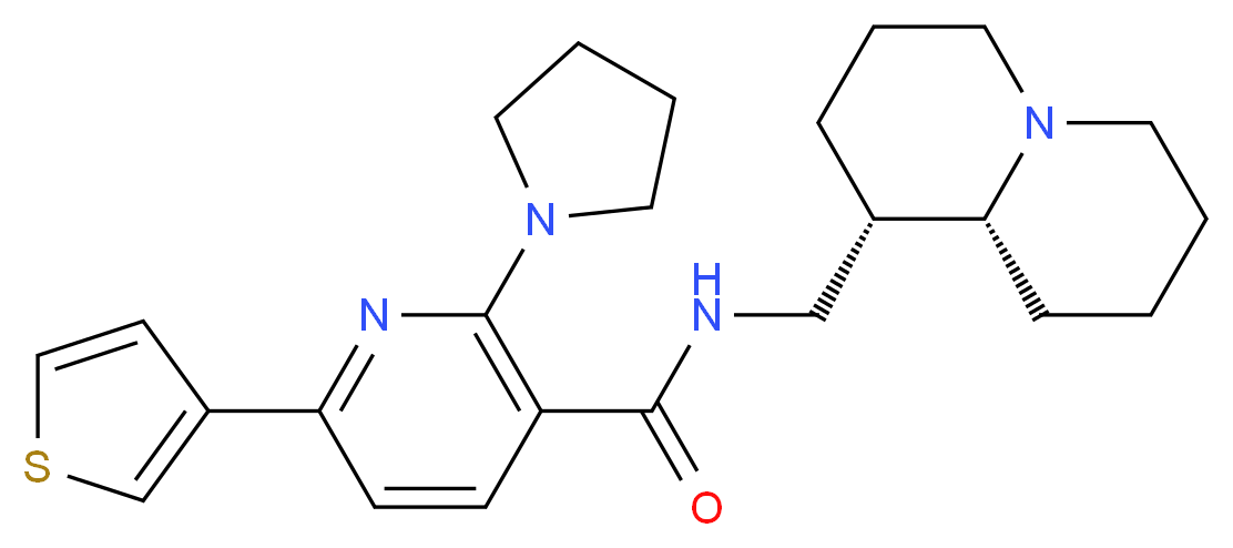 N-[(1S,9aR)-octahydro-2H-quinolizin-1-ylmethyl]-2-(1-pyrrolidinyl)-6-(3-thienyl)nicotinamide_Molecular_structure_CAS_)
