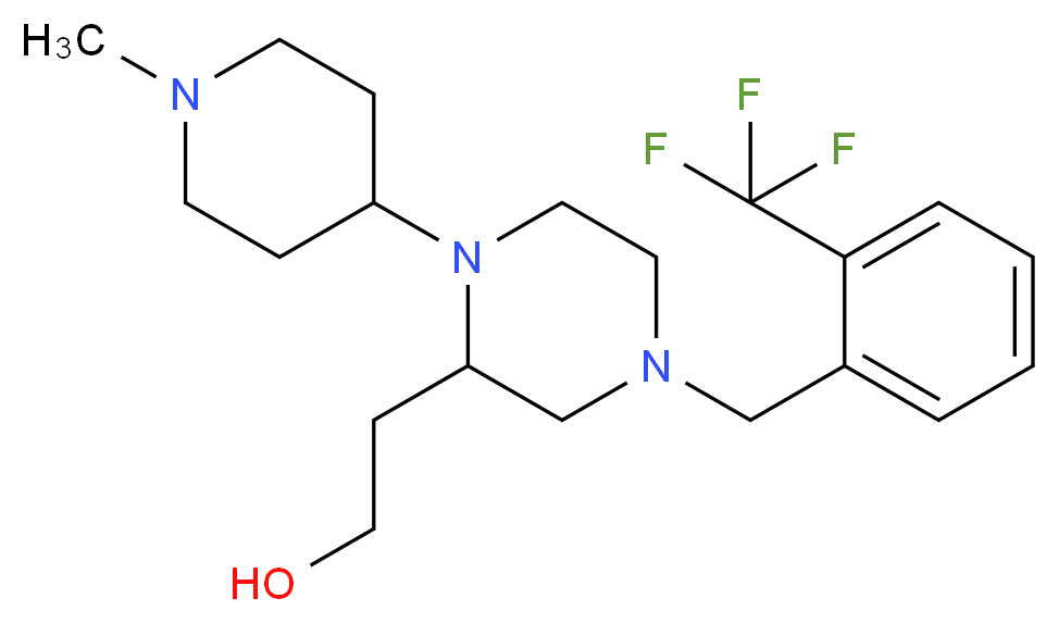 2-{1-(1-methyl-4-piperidinyl)-4-[2-(trifluoromethyl)benzyl]-2-piperazinyl}ethanol_Molecular_structure_CAS_)