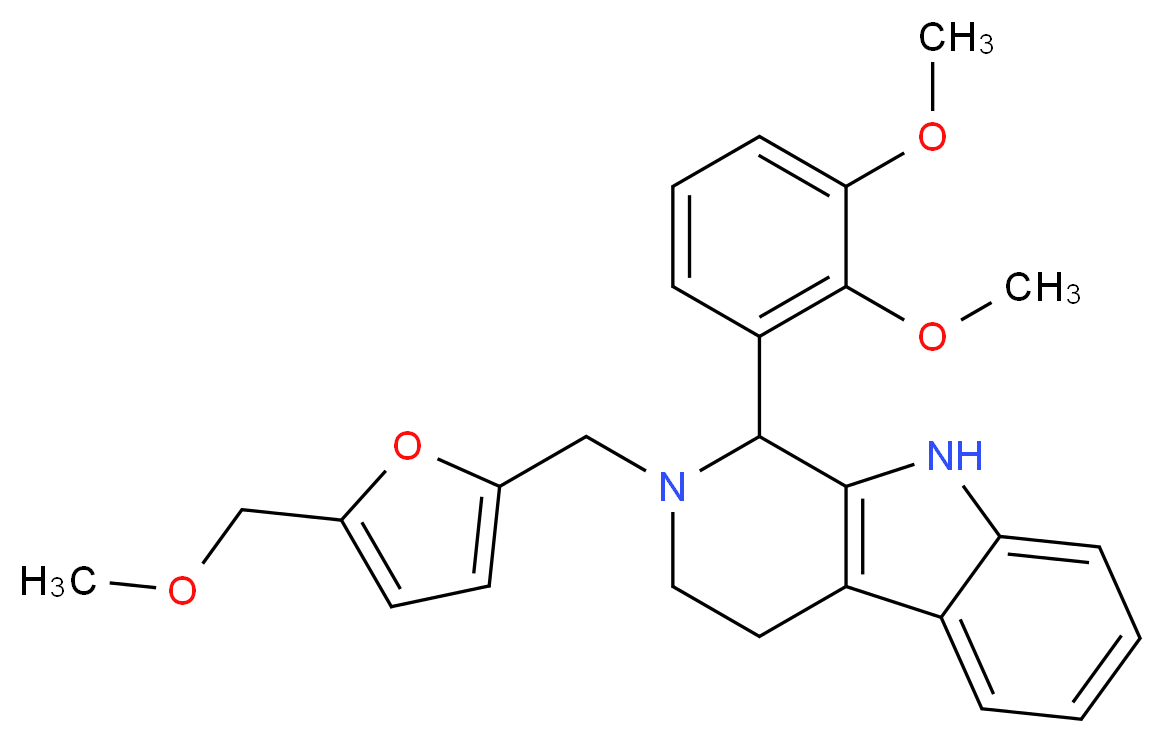 1-(2,3-dimethoxyphenyl)-2-{[5-(methoxymethyl)-2-furyl]methyl}-2,3,4,9-tetrahydro-1H-beta-carboline_Molecular_structure_CAS_)