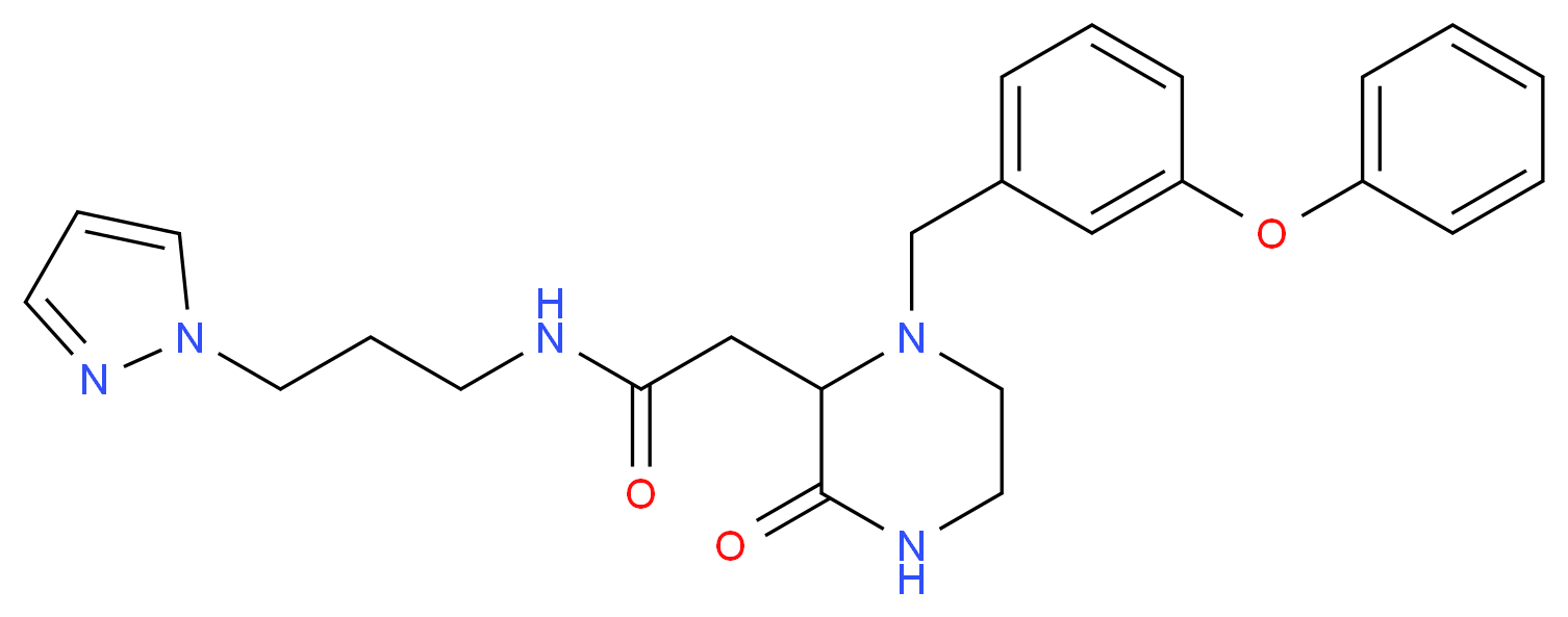 2-[3-oxo-1-(3-phenoxybenzyl)-2-piperazinyl]-N-[3-(1H-pyrazol-1-yl)propyl]acetamide_Molecular_structure_CAS_)