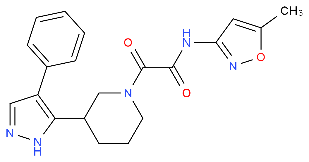 N-(5-methylisoxazol-3-yl)-2-oxo-2-[3-(4-phenyl-1H-pyrazol-5-yl)piperidin-1-yl]acetamide_Molecular_structure_CAS_)