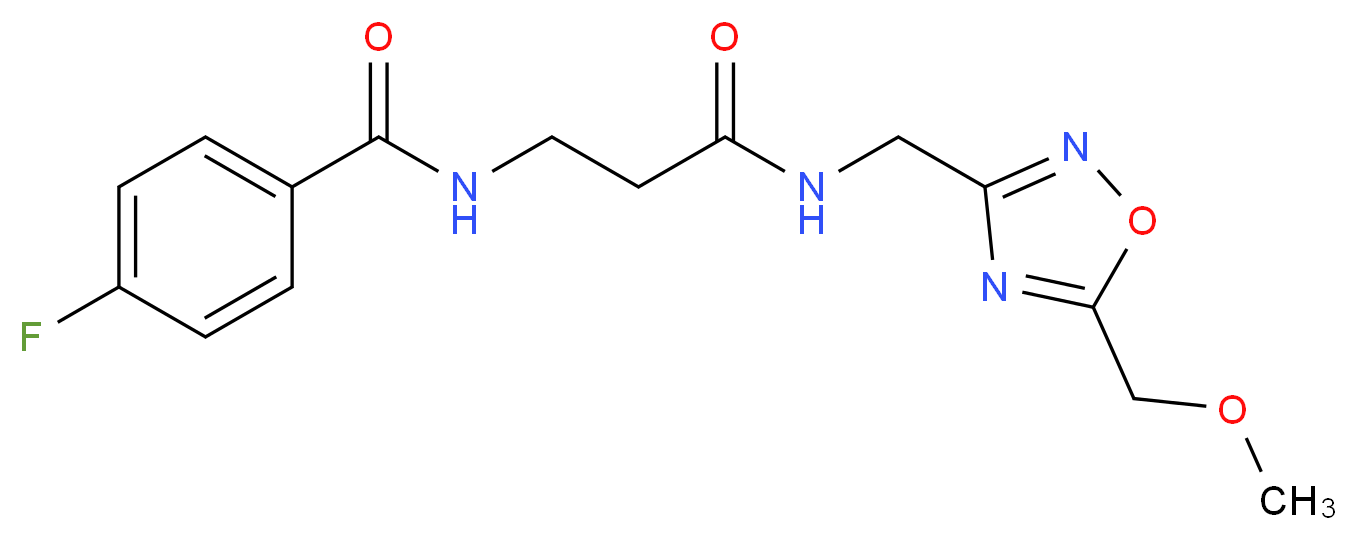 4-fluoro-N-[3-({[5-(methoxymethyl)-1,2,4-oxadiazol-3-yl]methyl}amino)-3-oxopropyl]benzamide_Molecular_structure_CAS_)