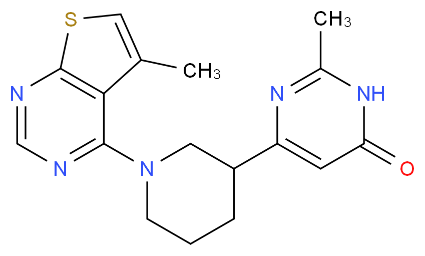 2-methyl-6-[1-(5-methylthieno[2,3-d]pyrimidin-4-yl)piperidin-3-yl]pyrimidin-4(3H)-one_Molecular_structure_CAS_)