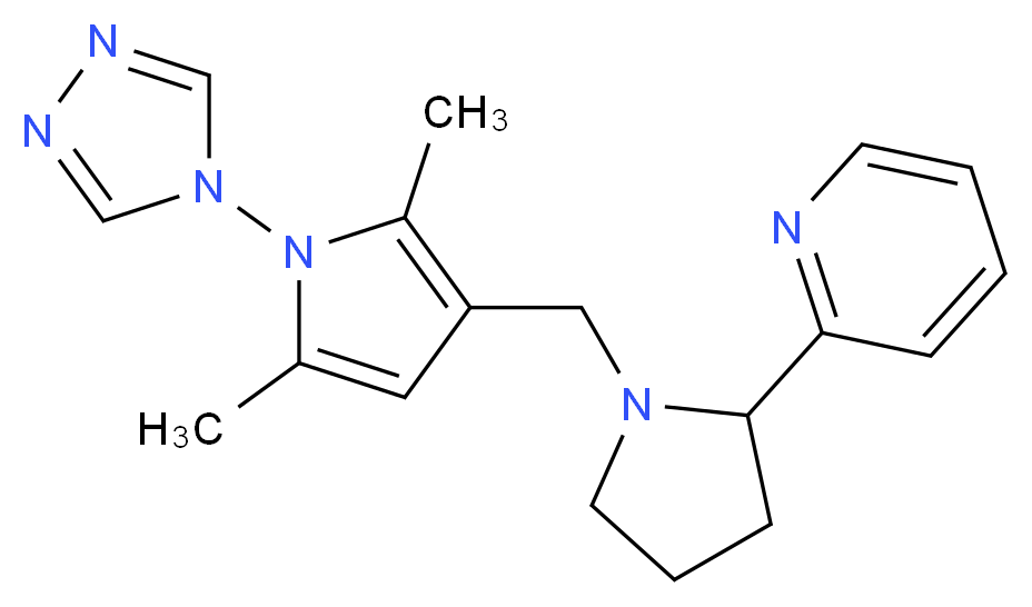 2-(1-{[2,5-dimethyl-1-(4H-1,2,4-triazol-4-yl)-1H-pyrrol-3-yl]methyl}pyrrolidin-2-yl)pyridine_Molecular_structure_CAS_)