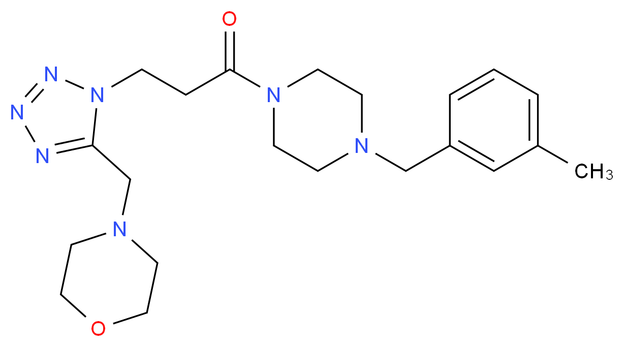 4-[(1-{3-[4-(3-methylbenzyl)-1-piperazinyl]-3-oxopropyl}-1H-tetrazol-5-yl)methyl]morpholine_Molecular_structure_CAS_)