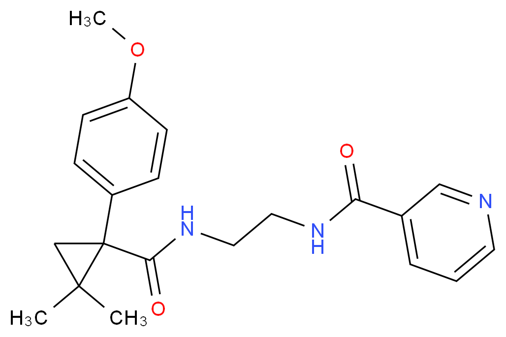 N-[2-({[1-(4-methoxyphenyl)-2,2-dimethylcyclopropyl]carbonyl}amino)ethyl]nicotinamide_Molecular_structure_CAS_)