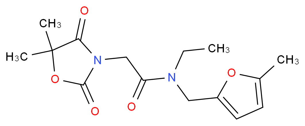 2-(5,5-dimethyl-2,4-dioxo-1,3-oxazolidin-3-yl)-N-ethyl-N-[(5-methyl-2-furyl)methyl]acetamide_Molecular_structure_CAS_)