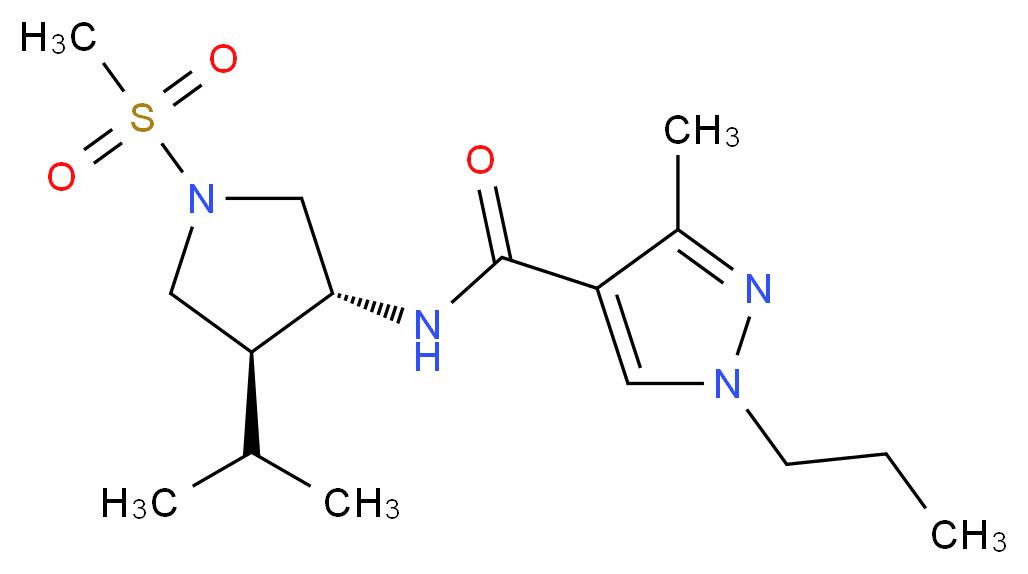 N-[(3R*,4S*)-4-isopropyl-1-(methylsulfonyl)-3-pyrrolidinyl]-3-methyl-1-propyl-1H-pyrazole-4-carboxamide_Molecular_structure_CAS_)
