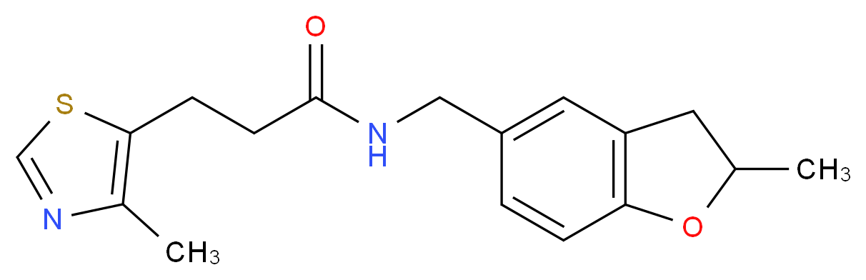 N-[(2-methyl-2,3-dihydro-1-benzofuran-5-yl)methyl]-3-(4-methyl-1,3-thiazol-5-yl)propanamide_Molecular_structure_CAS_)