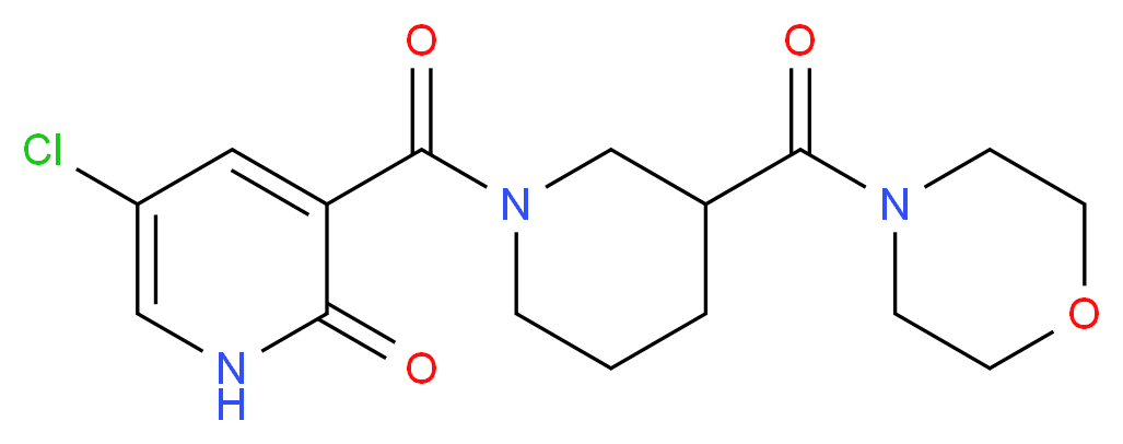 5-chloro-3-{[3-(morpholin-4-ylcarbonyl)piperidin-1-yl]carbonyl}pyridin-2(1H)-one_Molecular_structure_CAS_)