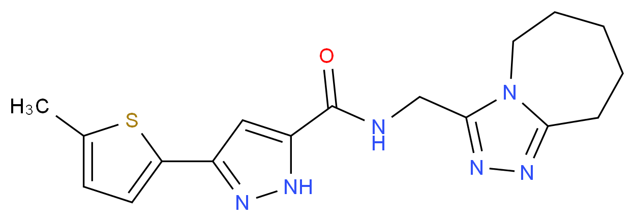 3-(5-methyl-2-thienyl)-N-(6,7,8,9-tetrahydro-5H-[1,2,4]triazolo[4,3-a]azepin-3-ylmethyl)-1H-pyrazole-5-carboxamide_Molecular_structure_CAS_)