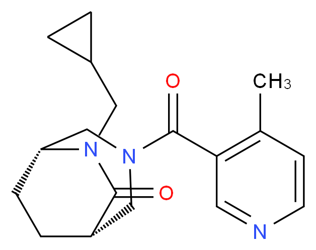 (1S*,5R*)-6-(cyclopropylmethyl)-3-[(4-methyl-3-pyridinyl)carbonyl]-3,6-diazabicyclo[3.2.2]nonan-7-one_Molecular_structure_CAS_)