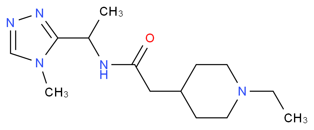 2-(1-ethyl-4-piperidinyl)-N-[1-(4-methyl-4H-1,2,4-triazol-3-yl)ethyl]acetamide_Molecular_structure_CAS_)