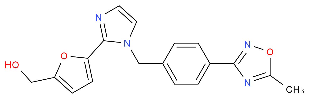 (5-{1-[4-(5-methyl-1,2,4-oxadiazol-3-yl)benzyl]-1H-imidazol-2-yl}-2-furyl)methanol_Molecular_structure_CAS_)