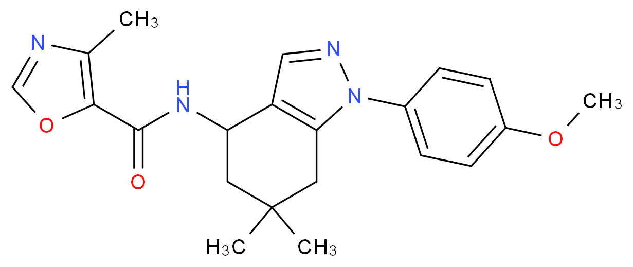N-[1-(4-methoxyphenyl)-6,6-dimethyl-4,5,6,7-tetrahydro-1H-indazol-4-yl]-4-methyl-1,3-oxazole-5-carboxamide_Molecular_structure_CAS_)