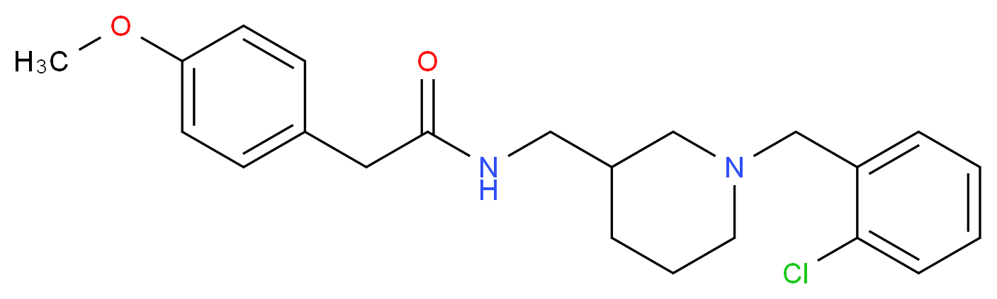 N-{[1-(2-chlorobenzyl)-3-piperidinyl]methyl}-2-(4-methoxyphenyl)acetamide_Molecular_structure_CAS_)
