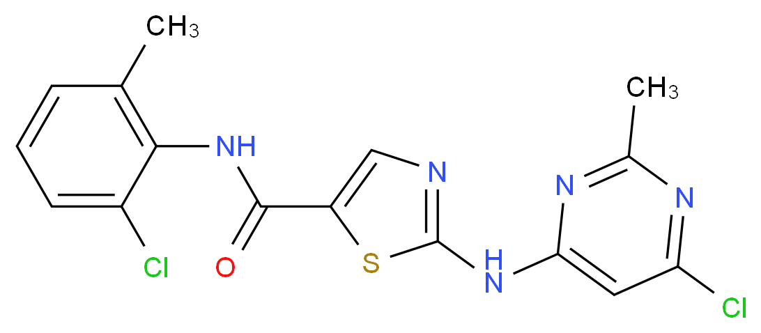 2-((6-Chloro-2-methylpyrimidin-4-yl)amino)-N-(2-chloro-6-methylphenyl)thiazole-5-carboxamide_Molecular_structure_CAS_302964-08-5)