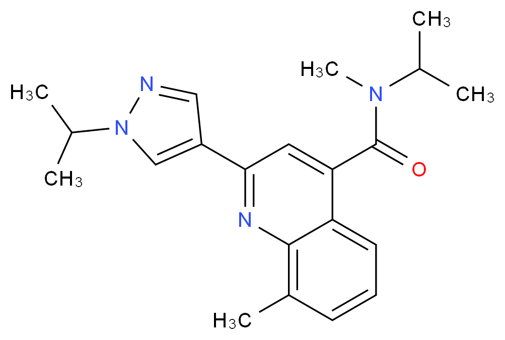N-isopropyl-2-(1-isopropyl-1H-pyrazol-4-yl)-N,8-dimethylquinoline-4-carboxamide_Molecular_structure_CAS_)