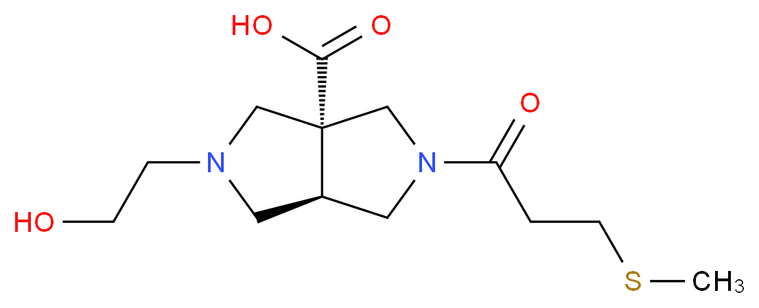 (3aR*,6aR*)-2-(2-hydroxyethyl)-5-[3-(methylthio)propanoyl]hexahydropyrrolo[3,4-c]pyrrole-3a(1H)-carboxylic acid_Molecular_structure_CAS_)