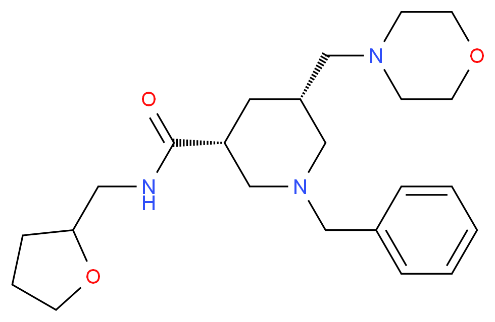 (3R,5S)-1-benzyl-5-(4-morpholinylmethyl)-N-(tetrahydro-2-furanylmethyl)-3-piperidinecarboxamide_Molecular_structure_CAS_)