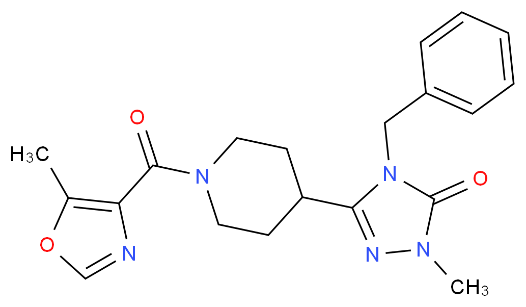 4-benzyl-2-methyl-5-{1-[(5-methyl-1,3-oxazol-4-yl)carbonyl]piperidin-4-yl}-2,4-dihydro-3H-1,2,4-triazol-3-one_Molecular_structure_CAS_)