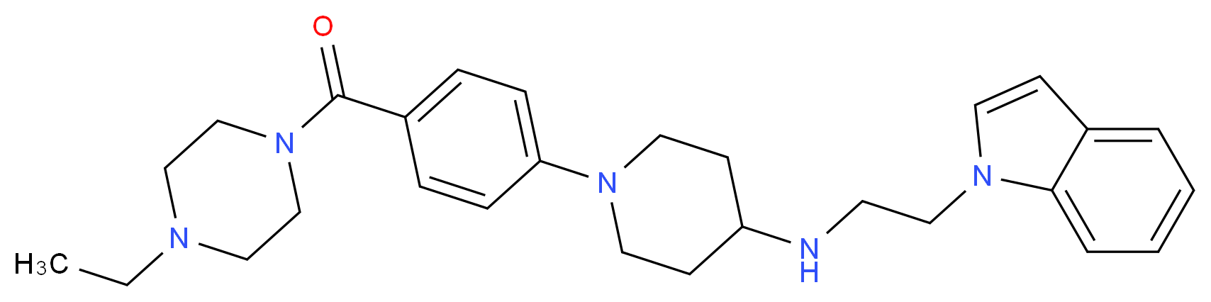 1-{4-[(4-ethyl-1-piperazinyl)carbonyl]phenyl}-N-[2-(1H-indol-1-yl)ethyl]-4-piperidinamine_Molecular_structure_CAS_)