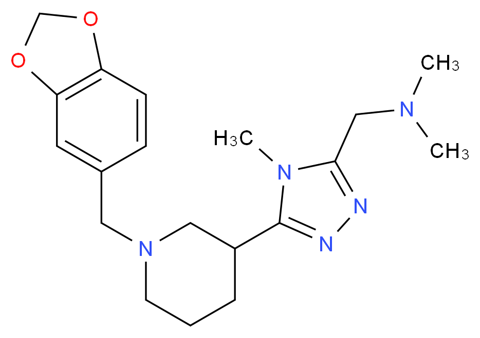 ({5-[1-(1,3-benzodioxol-5-ylmethyl)piperidin-3-yl]-4-methyl-4H-1,2,4-triazol-3-yl}methyl)dimethylamine_Molecular_structure_CAS_)