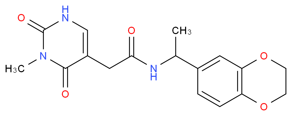 N-[1-(2,3-dihydro-1,4-benzodioxin-6-yl)ethyl]-2-(3-methyl-2,4-dioxo-1,2,3,4-tetrahydropyrimidin-5-yl)acetamide_Molecular_structure_CAS_)