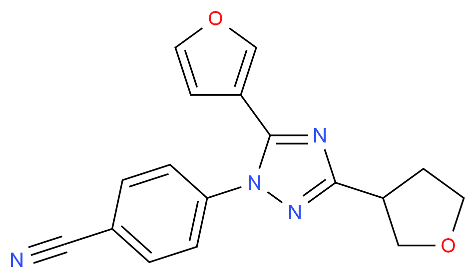 4-[5-(3-furyl)-3-(tetrahydrofuran-3-yl)-1H-1,2,4-triazol-1-yl]benzonitrile_Molecular_structure_CAS_)