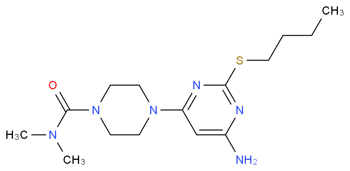 4-[6-amino-2-(butylthio)pyrimidin-4-yl]-N,N-dimethylpiperazine-1-carboxamide_Molecular_structure_CAS_)