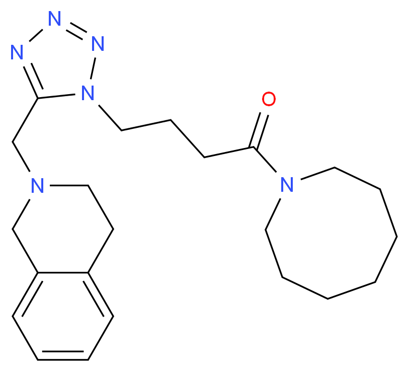 2-({1-[4-(1-azocanyl)-4-oxobutyl]-1H-tetrazol-5-yl}methyl)-1,2,3,4-tetrahydroisoquinoline_Molecular_structure_CAS_)