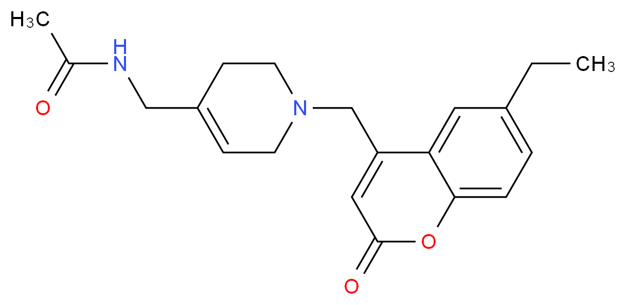 N-({1-[(6-ethyl-2-oxo-2H-chromen-4-yl)methyl]-1,2,3,6-tetrahydropyridin-4-yl}methyl)acetamide_Molecular_structure_CAS_)