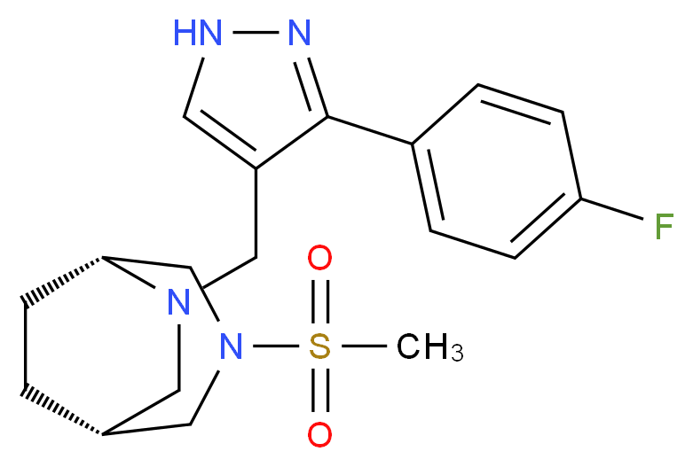 (1R*,5R*)-6-{[3-(4-fluorophenyl)-1H-pyrazol-4-yl]methyl}-3-(methylsulfonyl)-3,6-diazabicyclo[3.2.2]nonane_Molecular_structure_CAS_)