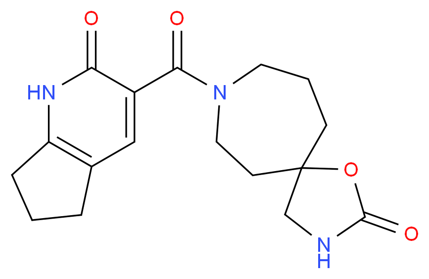 8-[(2-oxo-2,5,6,7-tetrahydro-1H-cyclopenta[b]pyridin-3-yl)carbonyl]-1-oxa-3,8-diazaspiro[4.6]undecan-2-one_Molecular_structure_CAS_)