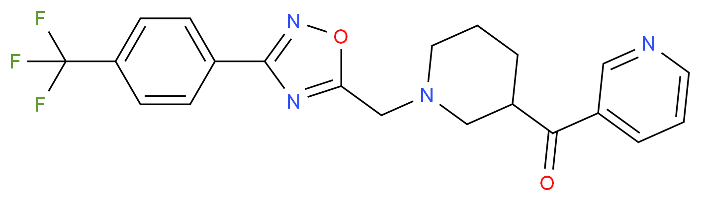 3-pyridinyl[1-({3-[4-(trifluoromethyl)phenyl]-1,2,4-oxadiazol-5-yl}methyl)-3-piperidinyl]methanone_Molecular_structure_CAS_)