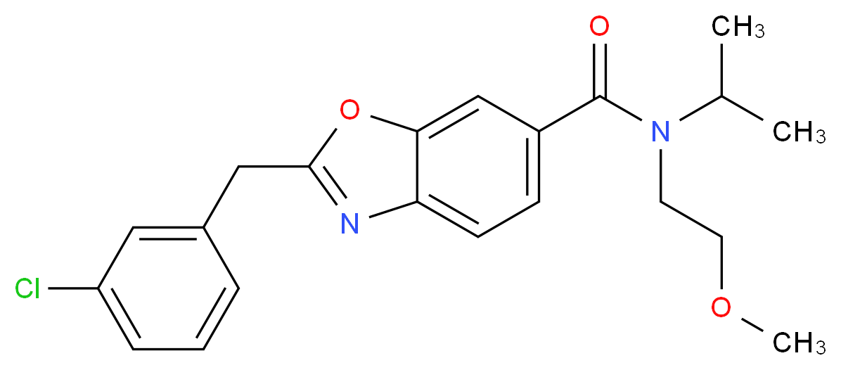 2-(3-chlorobenzyl)-N-isopropyl-N-(2-methoxyethyl)-1,3-benzoxazole-6-carboxamide_Molecular_structure_CAS_)