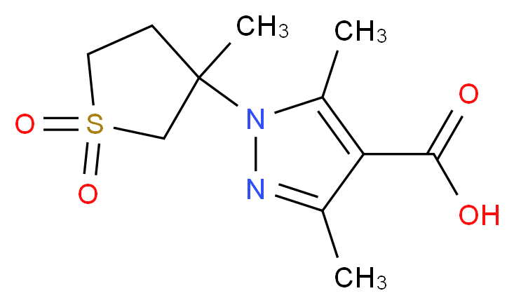 3,5-dimethyl-1-(3-methyl-1,1-dioxidotetrahydrothiophen-3-yl)-1H-pyrazole-4-carboxylic acid_Molecular_structure_CAS_)