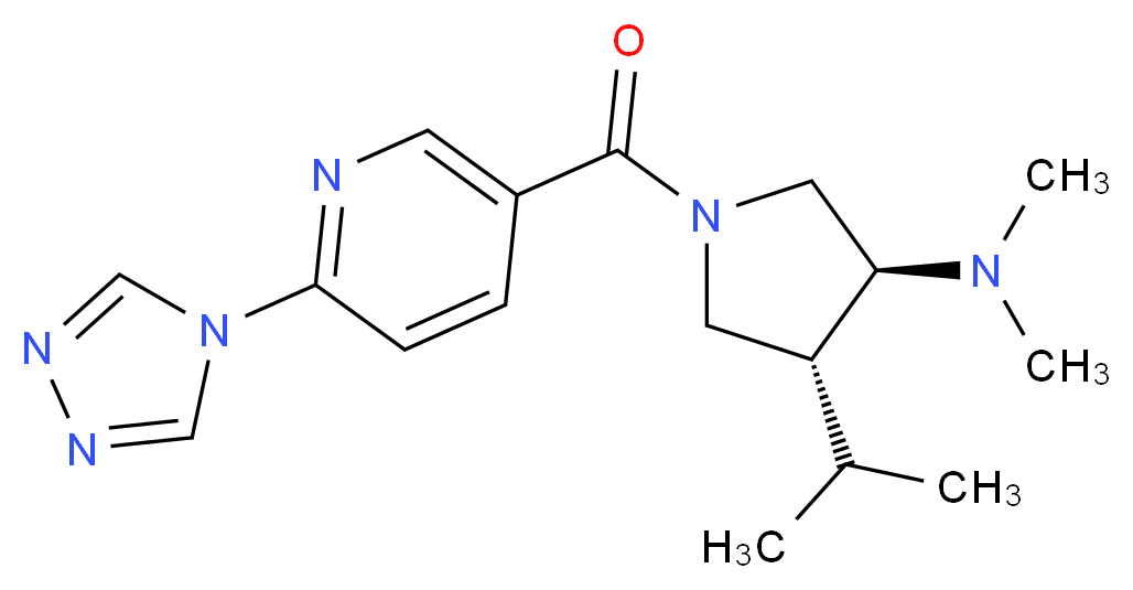 (3S*,4R*)-4-isopropyl-N,N-dimethyl-1-{[6-(4H-1,2,4-triazol-4-yl)pyridin-3-yl]carbonyl}pyrrolidin-3-amine_Molecular_structure_CAS_)