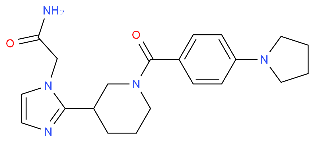 2-{2-[1-(4-pyrrolidin-1-ylbenzoyl)piperidin-3-yl]-1H-imidazol-1-yl}acetamide_Molecular_structure_CAS_)