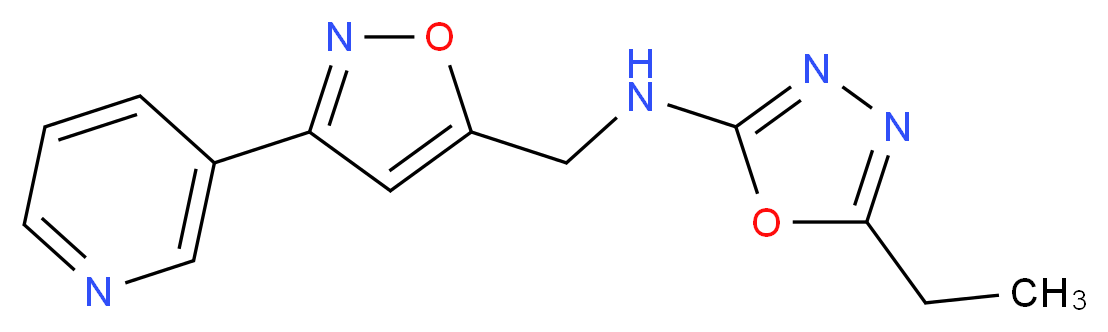 5-ethyl-N-[(3-pyridin-3-ylisoxazol-5-yl)methyl]-1,3,4-oxadiazol-2-amine_Molecular_structure_CAS_)