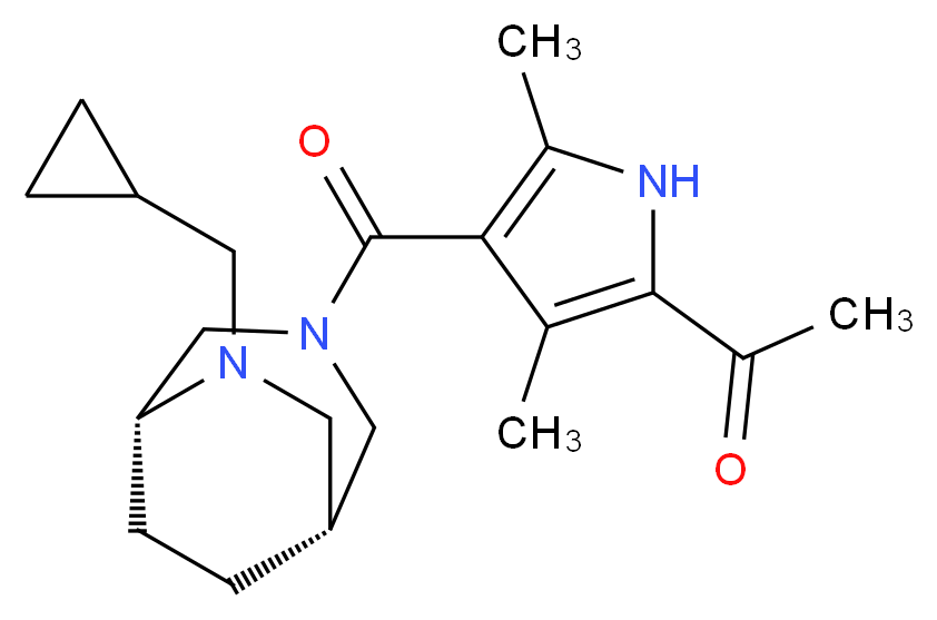 1-(4-{[(1R*,5R*)-6-(cyclopropylmethyl)-3,6-diazabicyclo[3.2.2]non-3-yl]carbonyl}-3,5-dimethyl-1H-pyrrol-2-yl)ethanone_Molecular_structure_CAS_)