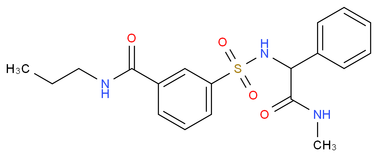 3-({[2-(methylamino)-2-oxo-1-phenylethyl]amino}sulfonyl)-N-propylbenzamide_Molecular_structure_CAS_)