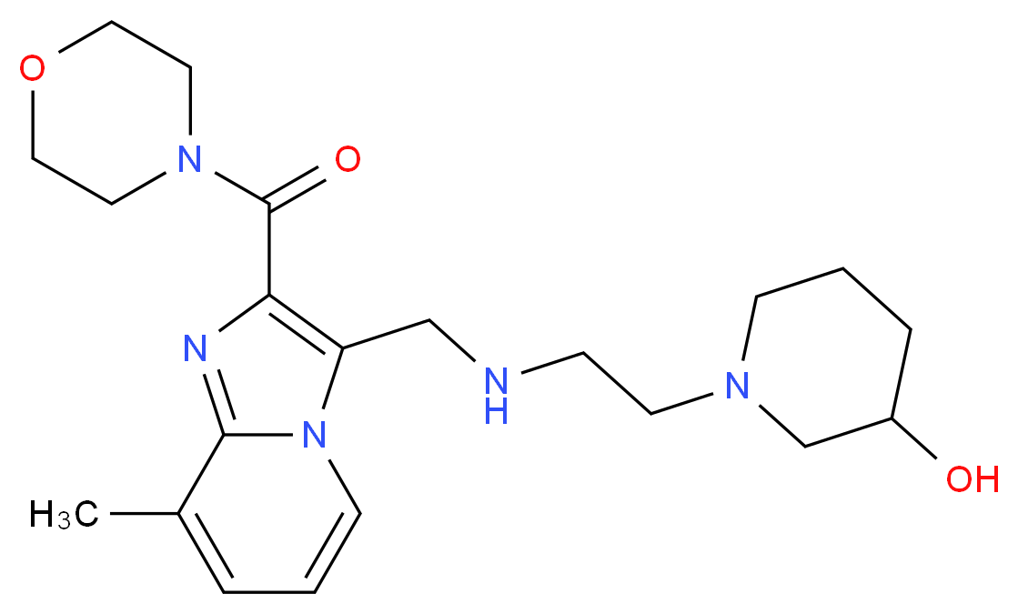 1-[2-({[8-methyl-2-(4-morpholinylcarbonyl)imidazo[1,2-a]pyridin-3-yl]methyl}amino)ethyl]-3-piperidinol_Molecular_structure_CAS_)